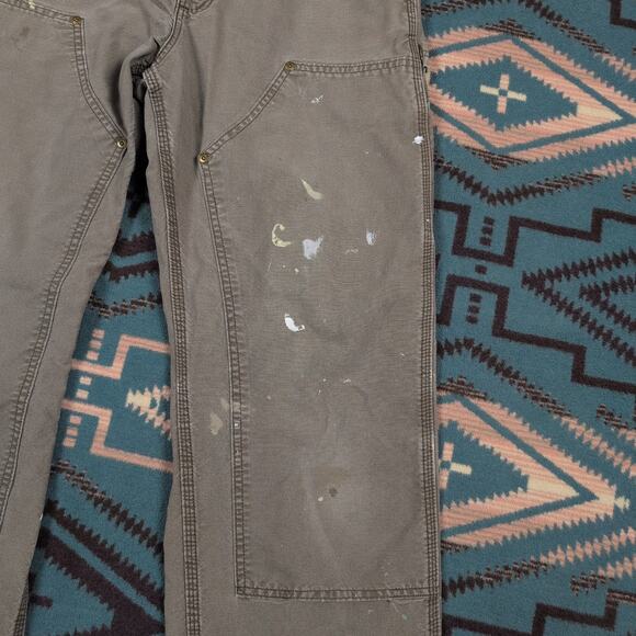 Vintage Carhartt Double Knee Pants Dungaree Fit 30x29 B195 LBR Distressed Paint - Picture 6 of 16
